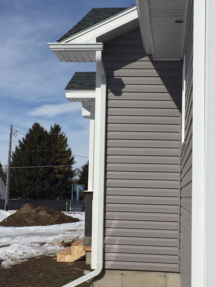 Custom gutters on a new home