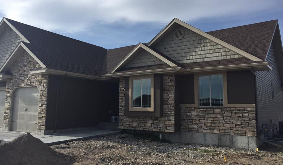 Custom gutters on a new home