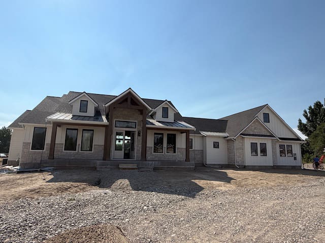 New house build with new gutters